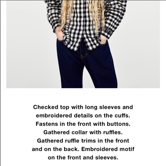 NWT Zara Checked Frilled Top - Picture 8 of 8